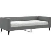 vidaXL Slaapbank met matras 90x190 cm stof donkergrijs