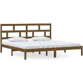 vidaXL Bedframe massief grenenhout honingbruin 200x200 cm