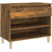 vidaXL Schoenenkast 70x36x60 cm bewerkt hout gerookt eikenkleurig