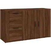 vidaXL Dressoir 100x33x59,5 cm bewerkt hout bruin eikenkleur
