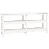 vidaXL Werkbank 181x50x80 cm massief grenenhout wit