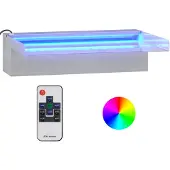 vidaXL Watervaloverlaat met RGB LED's 30 cm roestvrij staal