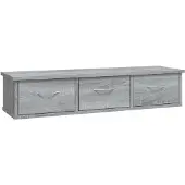 vidaXL Wandkast 88x26x18,5 cm bewerkt hout grijs sonoma eikenkleurig