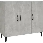vidaXL Dressoir 90x34x80 cm bewerkt hout betongrijs