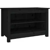 vidaXL Schoenenbank 70x38x45,5 cm massief grenenhout zwart