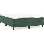 vidaXL Boxspring bed 140x200 cm fluweel donkergroen