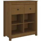 vidaXL Dressoir 70x35x80 cm massief grenenhout honingbruin