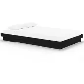 vidaXL Bedframe massief hout zwart 120x200 cm