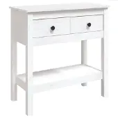 vidaXL Wandtafel 75x35x75 cm massief grenenhout wit