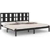 vidaXL Bedframe massief grenenhout zwart 200x200 cm