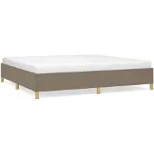 vidaXL Bedframe zonder matras stof taupe 200x200 cm