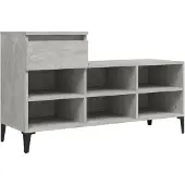vidaXL Schoenenkast 102x36x60 cm bewerkt hout betongrijs