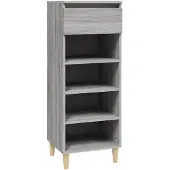vidaXL Schoenenkast 40x36x105 cm bewerkt hout grijs sonoma