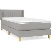 vidaXL Boxspring met matras stof lichtgrijs 80x200 cm