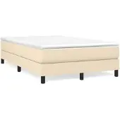 vidaXL Boxspring met matras stof crèmekleurig 120x200 cm