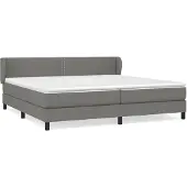 vidaXL Boxspring met matras stof donkergrijs 200x200 cm