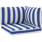vidaXL Palletkussens 3 st gestreept oxford stof wit en blauw
