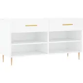 vidaXL Schoenenbank 102x35x55 cm bewerkt hout wit