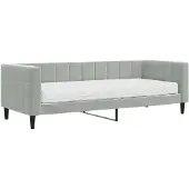 vidaXL Slaapbank met matras 80x200 cm fluweel lichtgrijs