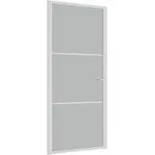 vidaXL Binnendeur 93x201,5 cm matglas en aluminium wit