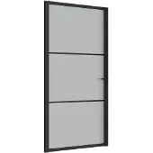 vidaXL Binnendeur 102,5x201,5 cm matglas en aluminium zwart