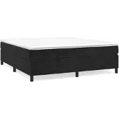 vidaXL Boxspring met matras fluweel zwart 180x200 cm
