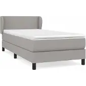 vidaXL Boxspring met matras stof lichtgrijs 100x200 cm
