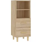 vidaXL Dressoir 34,5x34x90 cm bewerkt hout sonoma eikenkleurig
