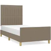 vidaXL Bedframe zonder matras 90x190 cm stof taupe