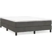 vidaXL Boxspringbedframe, donkergrijs, 140x200 cm, fluweel