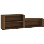 vidaXL Schoenenkast 150x35x45 cm bewerkt hout bruin eikenkleur