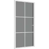 vidaXL Binnendeur 102,5x201,5 cm ESG-glas en aluminium wit