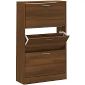vidaXL Schoenenkast 63x24x103 cm bewerkt hout bruin eikenkleur
