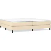 vidaXL Boxspring bed stof crèmekleurig 200x200 cm