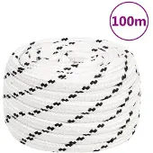 vidaXL Werktouw 16 mm 100 m polyester wit