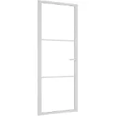 vidaXL Binnendeur 83x201,5 cm ESG-glas en aluminium wit