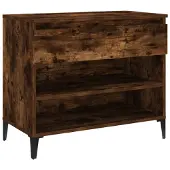 vidaXL Schoenenkast 70x36x60 cm bewerkt hout gerookt eikenkleurig