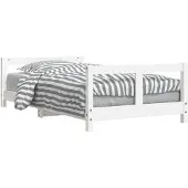 vidaXL Kinderbed, wit, 80x160 cm, massief grenenhout