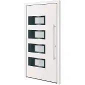 vidaXL Voordeur 100x200 cm aluminium en PVC wit