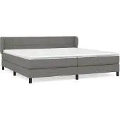 vidaXL Boxspring met matras stof donkergrijs 200x200 cm