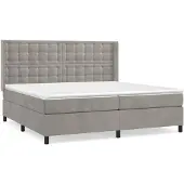 vidaXL Boxspring met matras fluweel lichtgrijs 200x200 cm