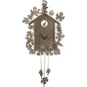 Clayre & Eef Wandklok 36x8x86 cm ijzer bladeren muurklok