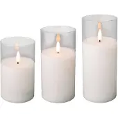 Décoris Glas Bo Led Kaars - 1 Led's - Warm Wit - 17,5cm - Binnen