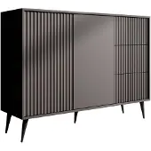 Meubella | Dressoir antraciet 135x40cm zwart