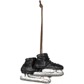 Clayre & Eef Kersthanger Schaatsen 10x4x6 cm Zwart Polyresin Kerstboomversiering Zwart Kerstboomversiering
