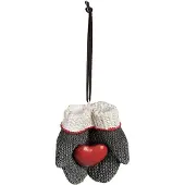Clayre & Eef Kersthanger Wanten 8x5x9 cm Grijs Polyresin Kerstboomversiering Grijs Kerstboomversiering