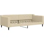 vidaXL Slaapbank 90x200 cm stof crèmekleurig