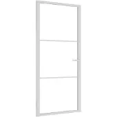 vidaXL Glazen deur 93 x 201,5 cm Aluminium Wit en Transparant
