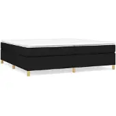 vidaXL Boxspring met matras stof zwart 200x200 cm