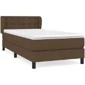 vidaXL Boxspring met matras stof donkerbruin 90x190 cm